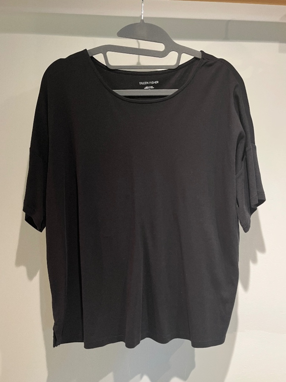 organic cotton Eileen Fisher black t-shirt